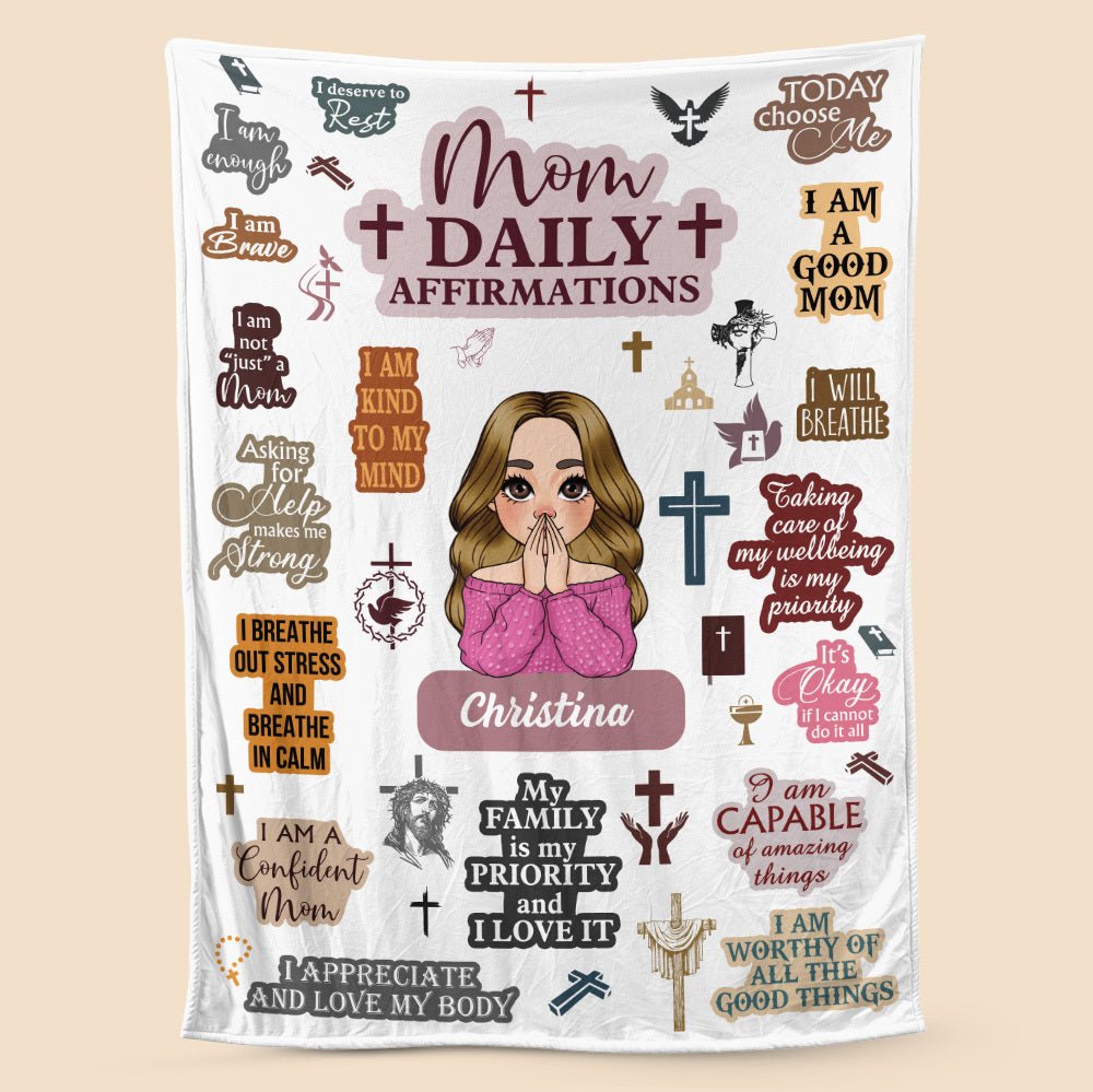 My Mom Daily Affirmations - Personalized Blanket - Best Gift For Mother, For Grandma - Giftago