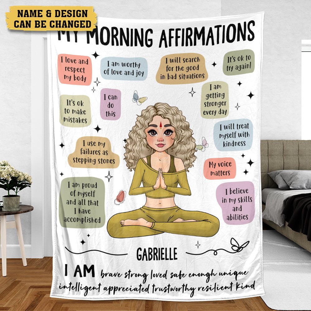 My Morning Affirmations - Personalized Blanket - Best Gift For Yoga Lovers - Giftago