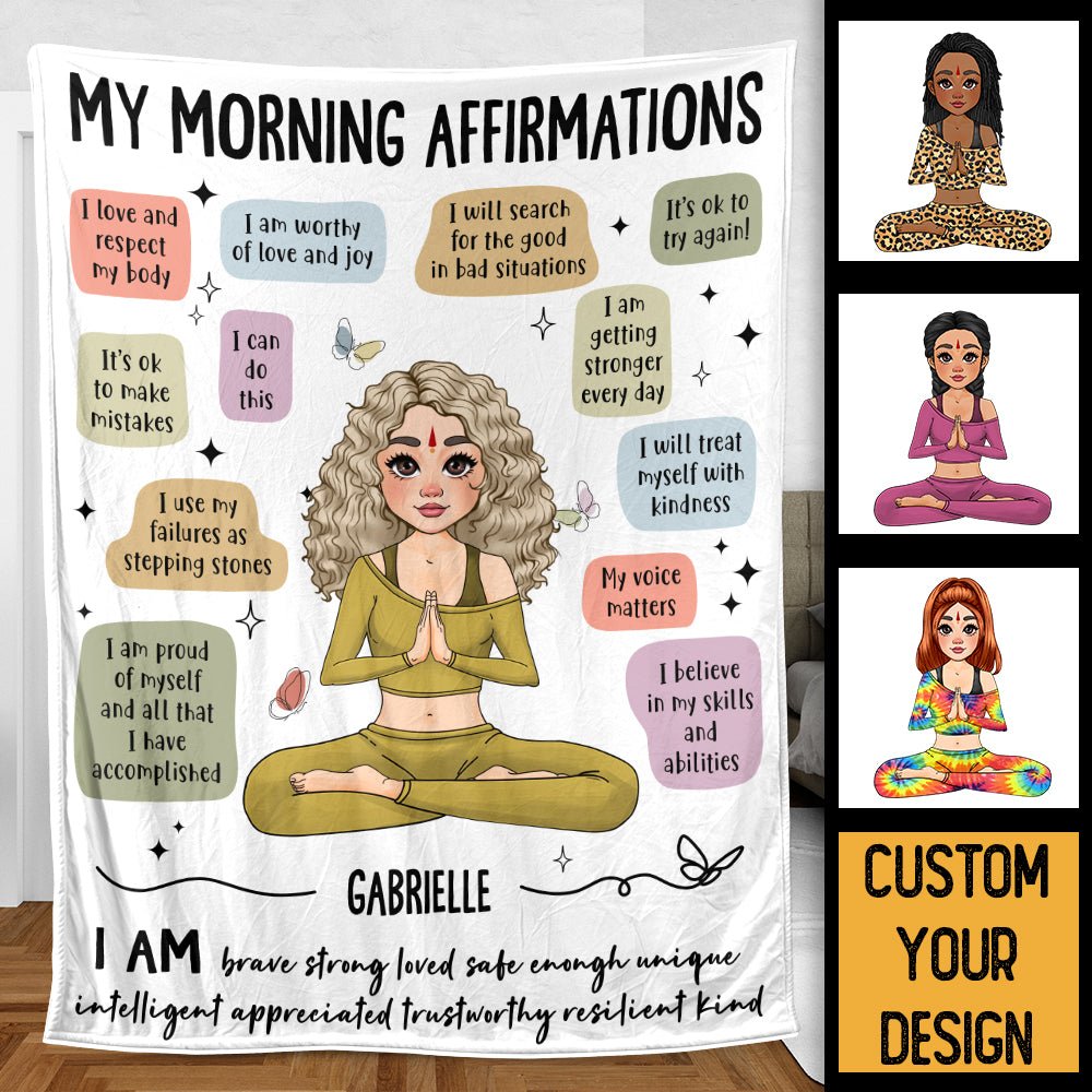 My Morning Affirmations - Personalized Blanket - Best Gift For Yoga Lovers - Giftago