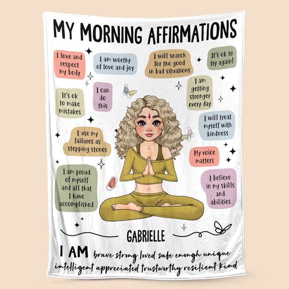 My Morning Affirmations - Personalized Blanket - Best Gift For Yoga Lovers - Giftago