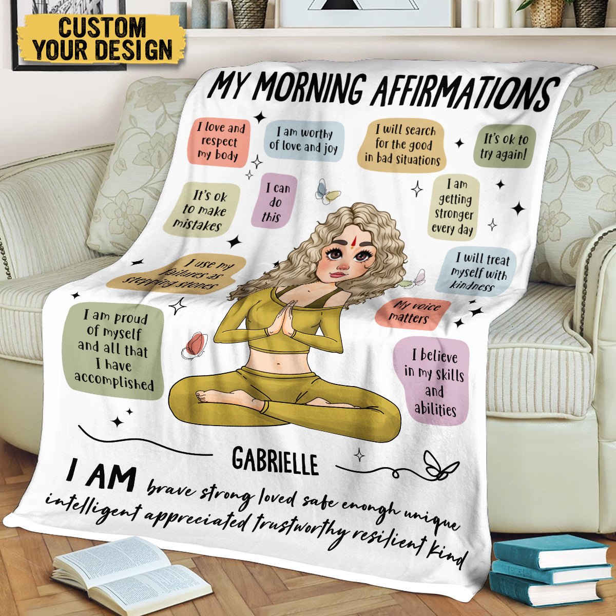 My Morning Affirmations - Personalized Blanket - Best Gift For Yoga Lovers - Giftago