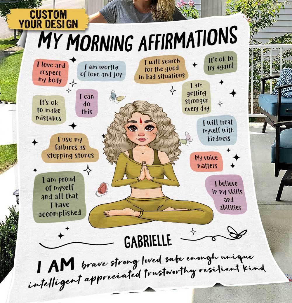 My Morning Affirmations - Personalized Blanket - Best Gift For Yoga Lovers - Giftago