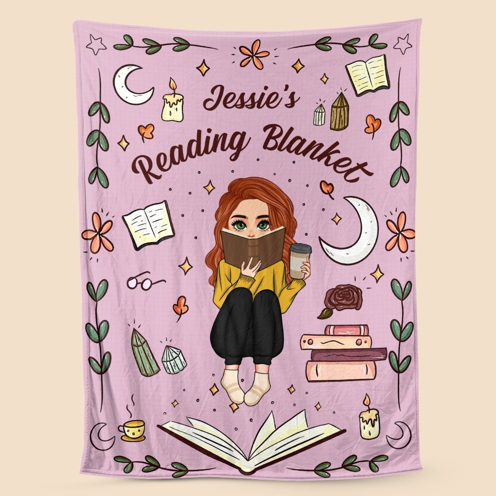 My Reading Blanket (Chibi) - Personalized Blanket - Thoughtful Gift For Birthday, Christmas - Giftago