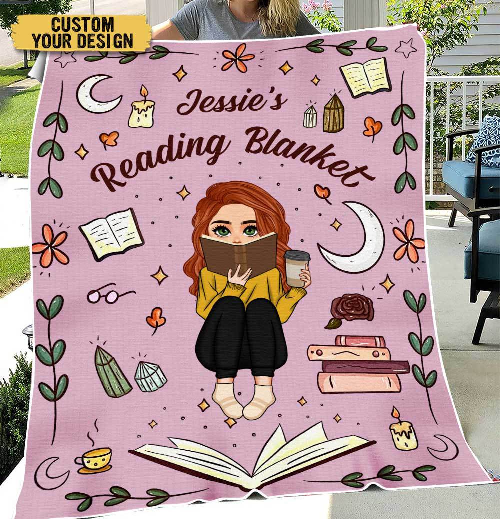 My Reading Blanket (Chibi) - Personalized Blanket - Thoughtful Gift For Birthday, Christmas - Giftago