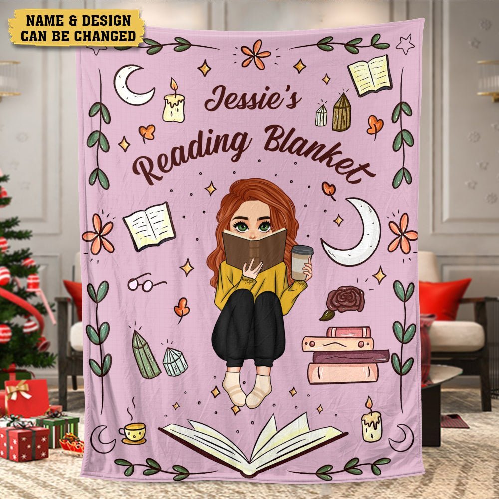 My Reading Blanket (Chibi) - Personalized Blanket - Thoughtful Gift For Birthday, Christmas - Giftago