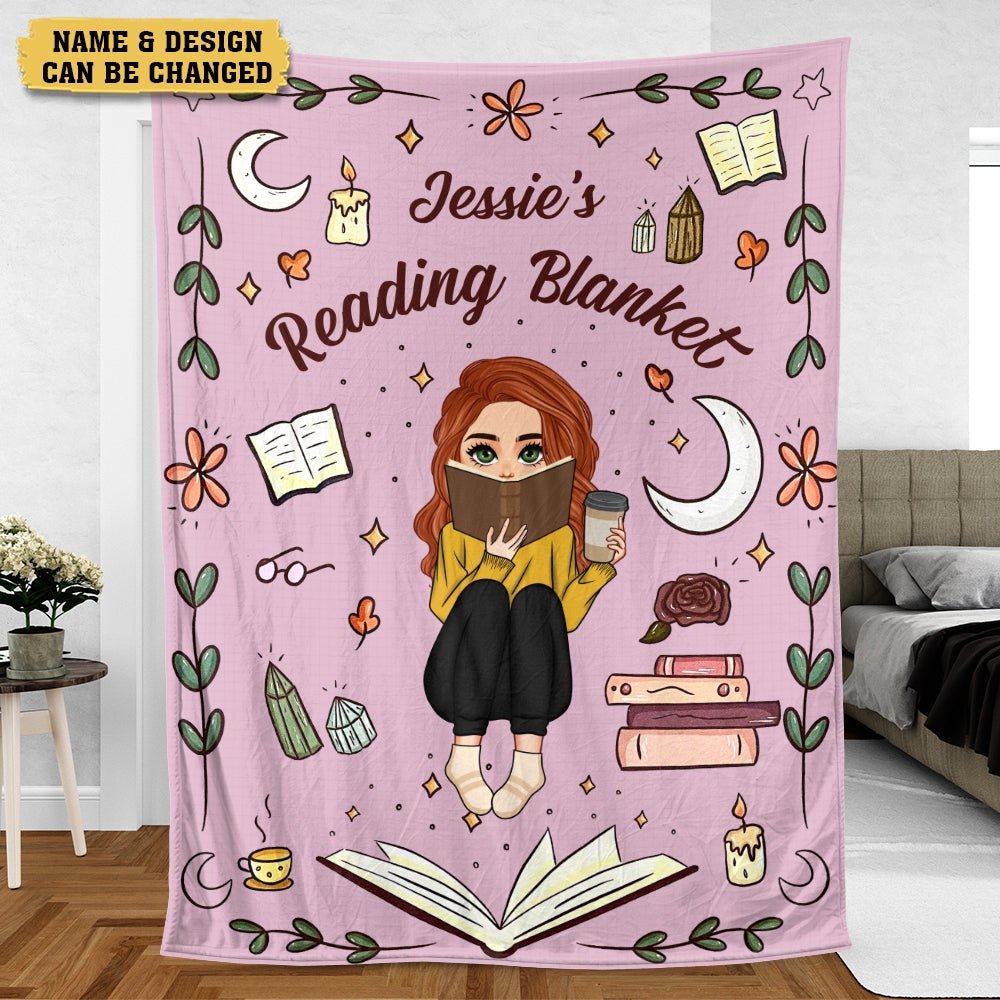 My Reading Blanket (Chibi) - Personalized Blanket - Thoughtful Gift For Birthday, Christmas - Giftago