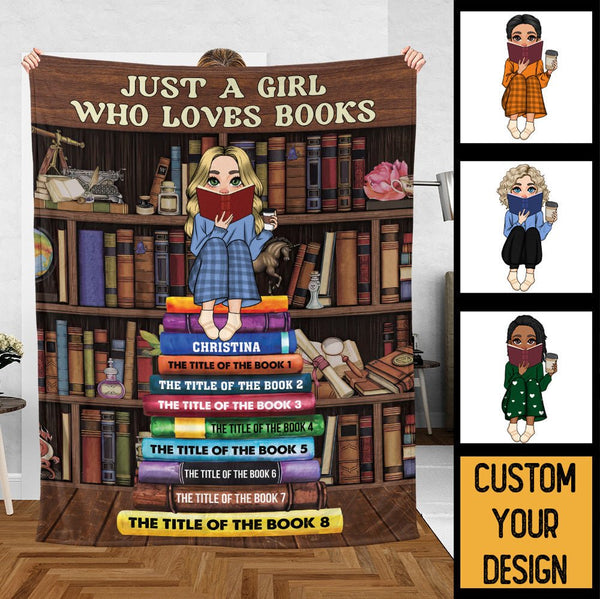 My Reading Blanket With Book Shelf - Personalized Blanket - Thoughtful Gift For Birthday, Christmas - Giftago