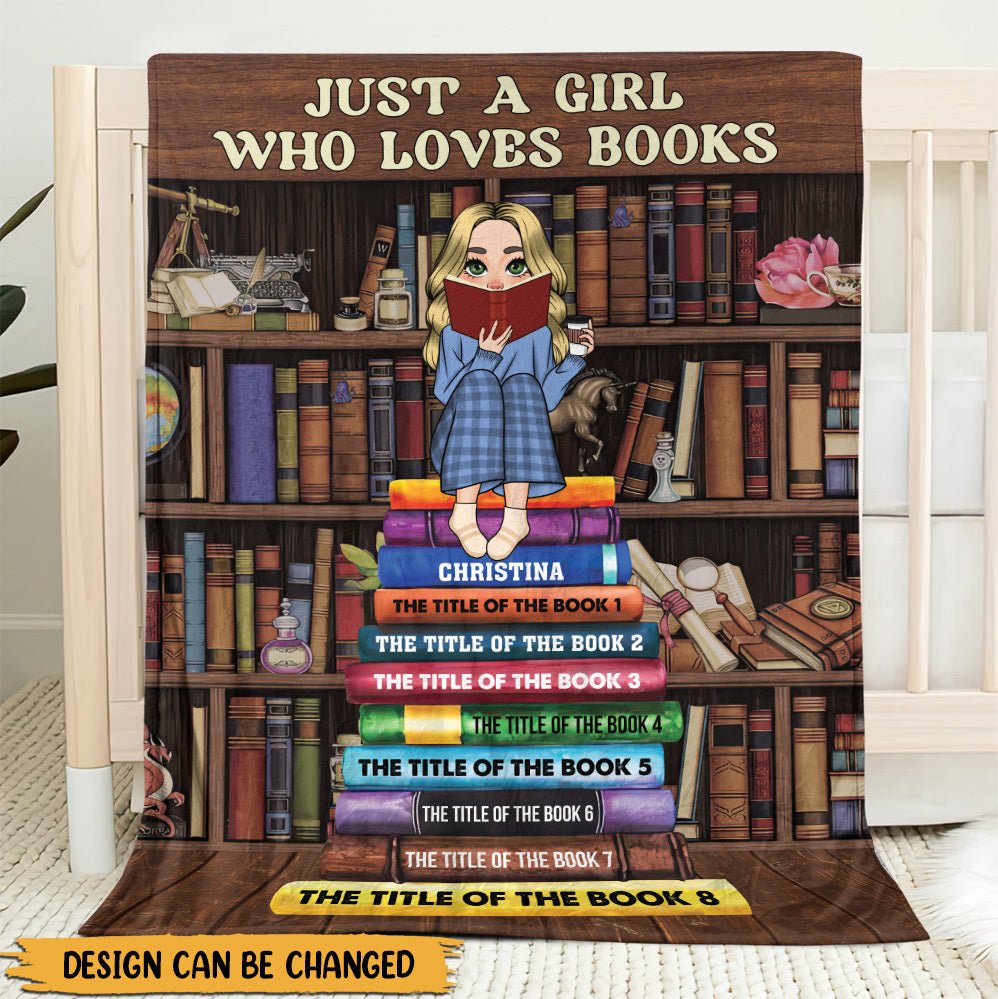 My Reading Blanket With Book Shelf - Personalized Blanket - Thoughtful Gift For Birthday, Christmas - Giftago