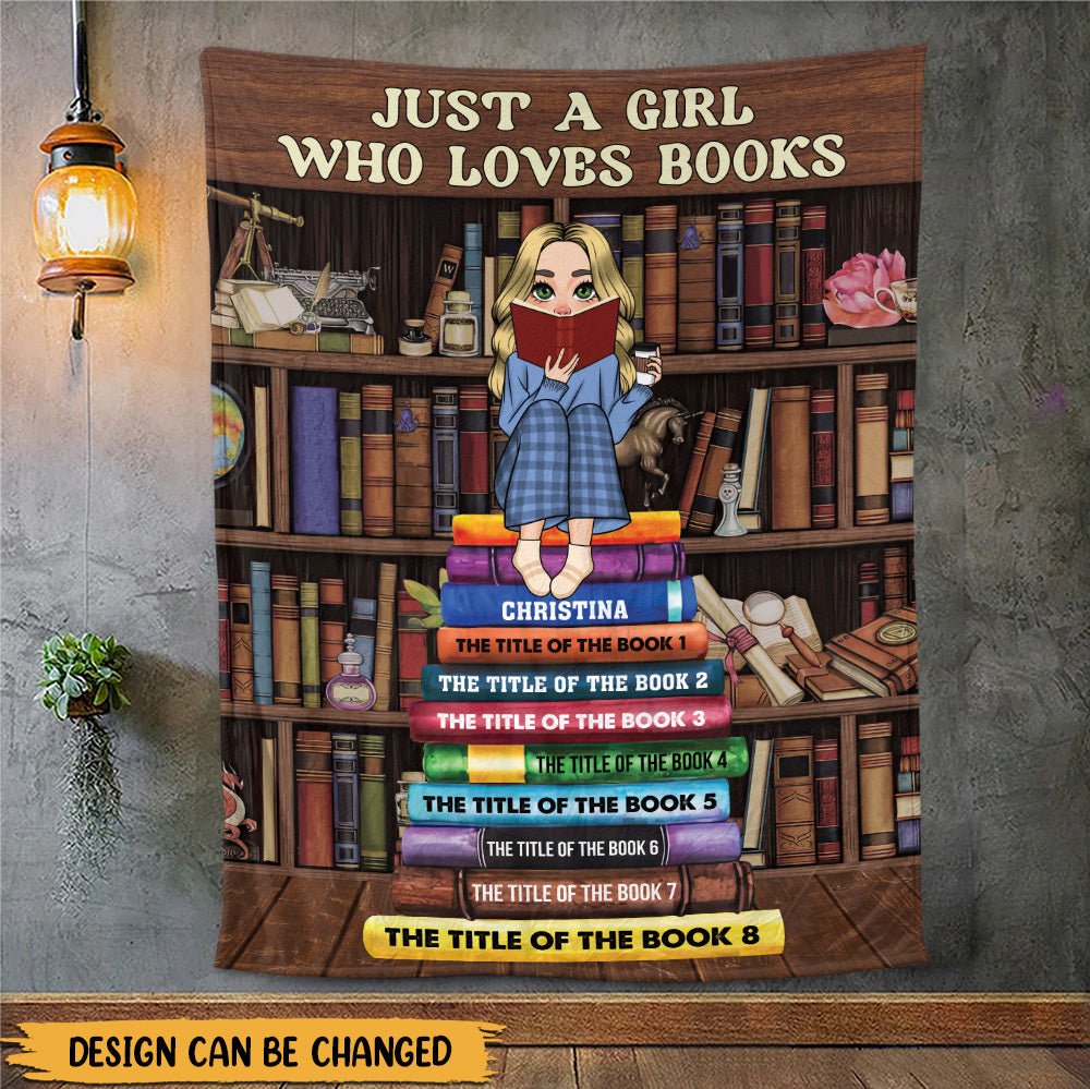 My Reading Blanket With Book Shelf - Personalized Blanket - Thoughtful Gift For Birthday, Christmas - Giftago
