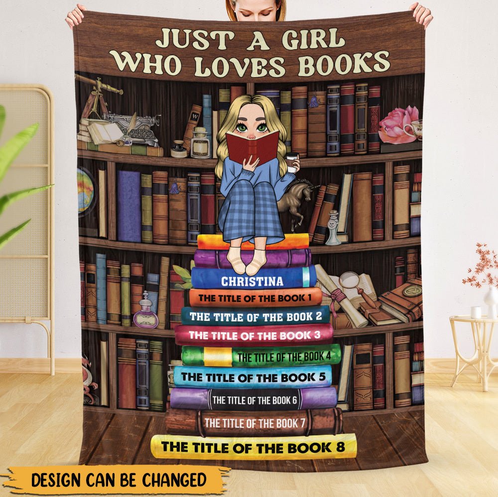 My Reading Blanket With Book Shelf - Personalized Blanket - Thoughtful Gift For Birthday, Christmas - Giftago