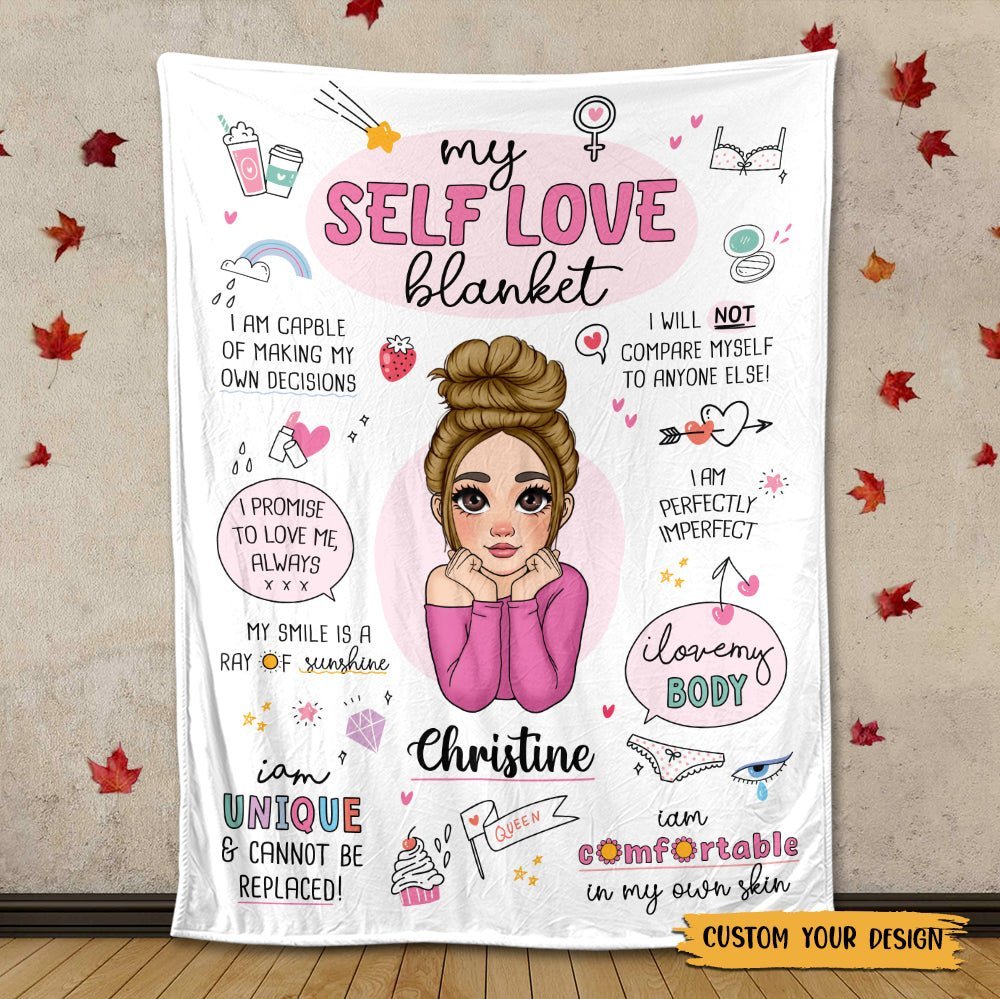 My Self Love Blanket Pink - Personalized Blanket - Best Gift For Mom,  Daughter, Sister, Friend, Wife | Giftago