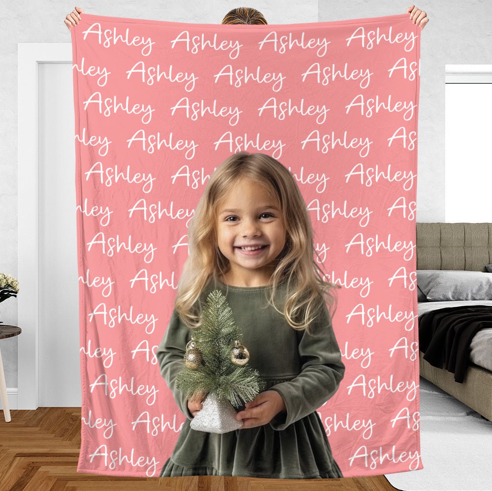 Name & Portrait - Personalized Blanket - Meaningful Gift For Christmas, For Birthday - Giftago