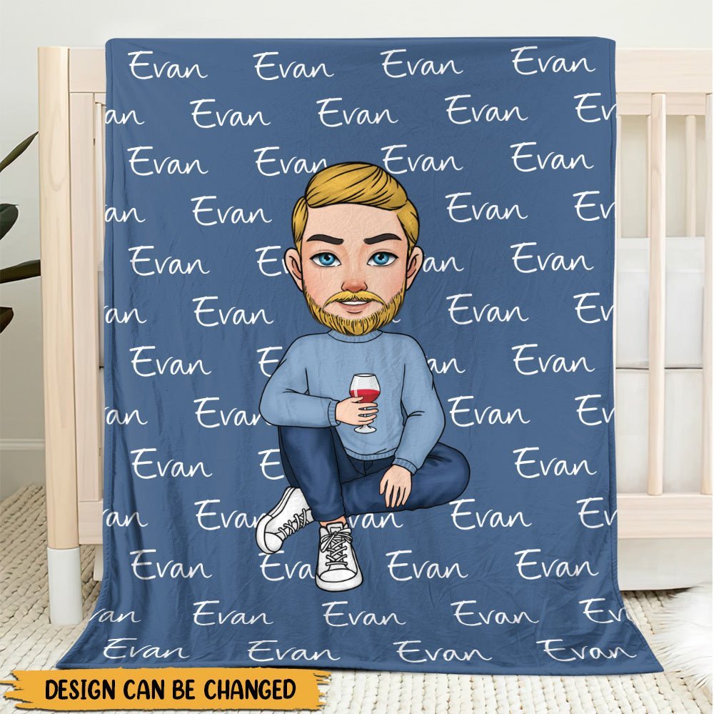 Name & Portrait - Personalized Blanket - Meaningful Gift For Christmas, For Birthday - Giftago