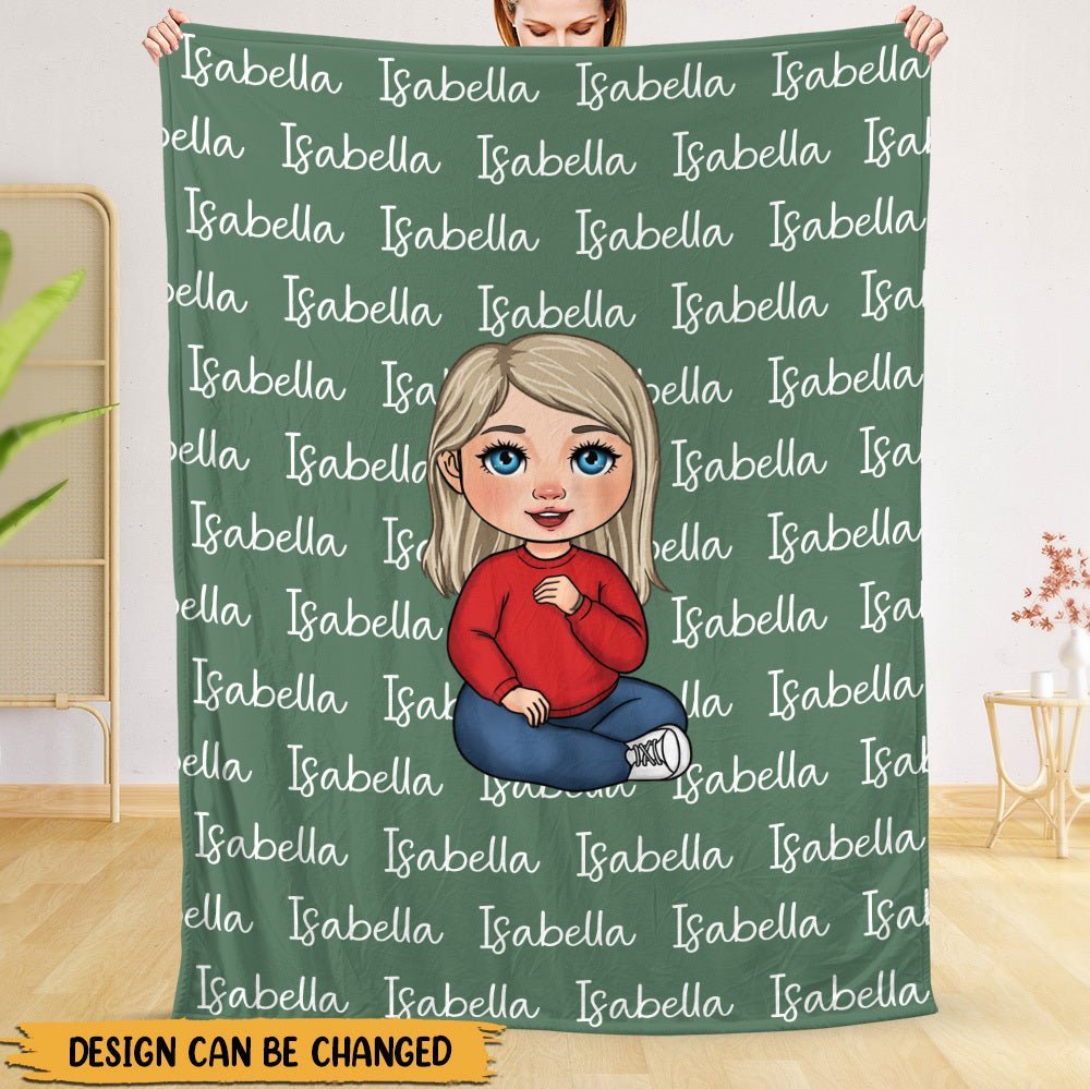 Name & Portrait - Personalized Blanket - Meaningful Gift For Christmas, For Birthday - Giftago