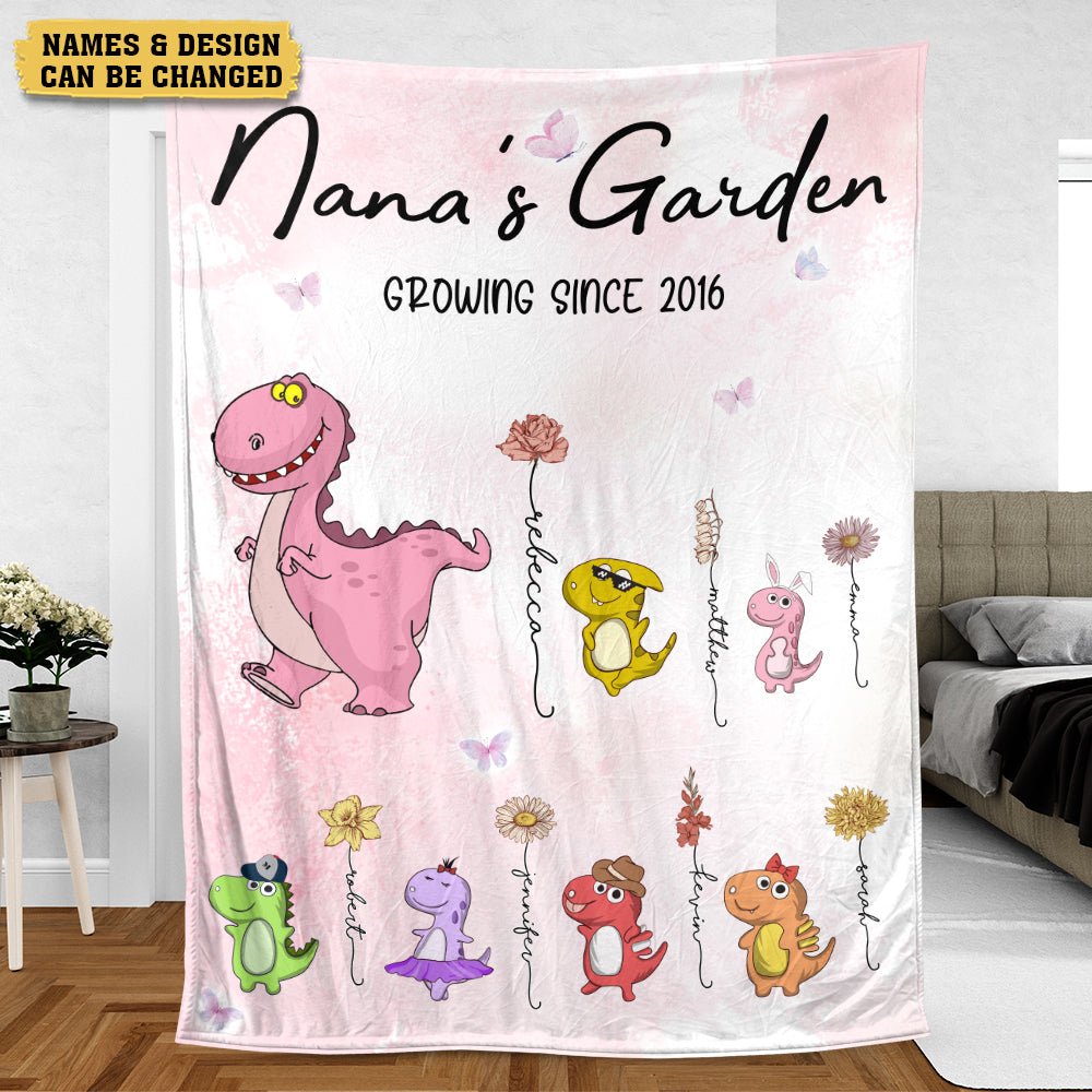 Nana's Garden Growing - Personalized Blanket - Giftago