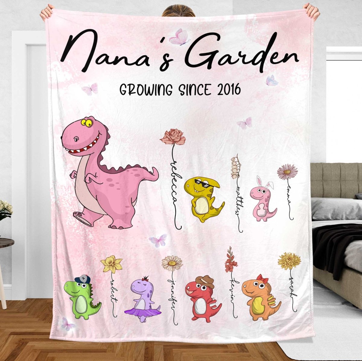 Nana's Garden Growing - Personalized Blanket - Giftago