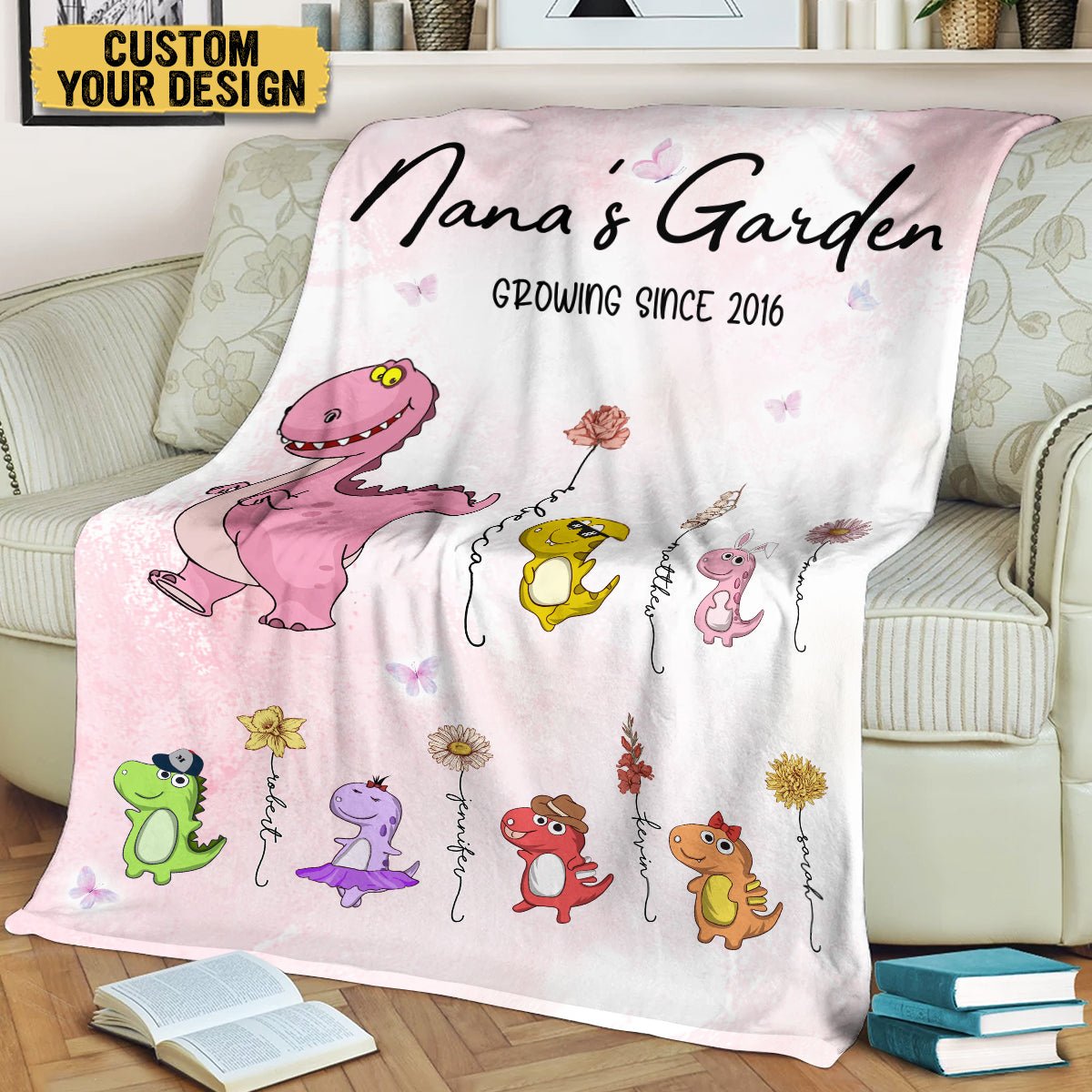 Nana's Garden Growing - Personalized Blanket - Giftago