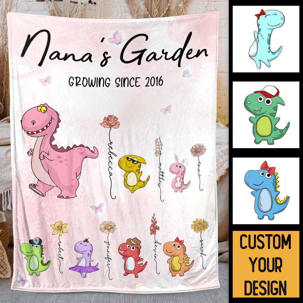 Nana's Garden Growing - Personalized Blanket - Giftago