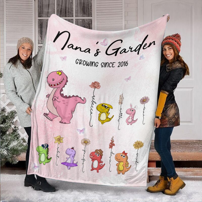 Nana's Garden Growing - Personalized Blanket - Giftago