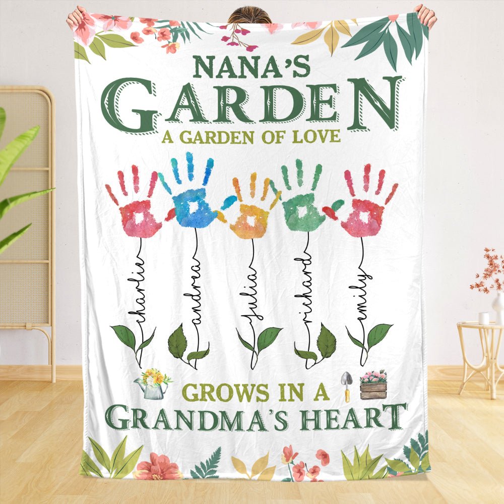 Nana's Garden - Personalized Blanket - Best Gift For Grandma - Giftago