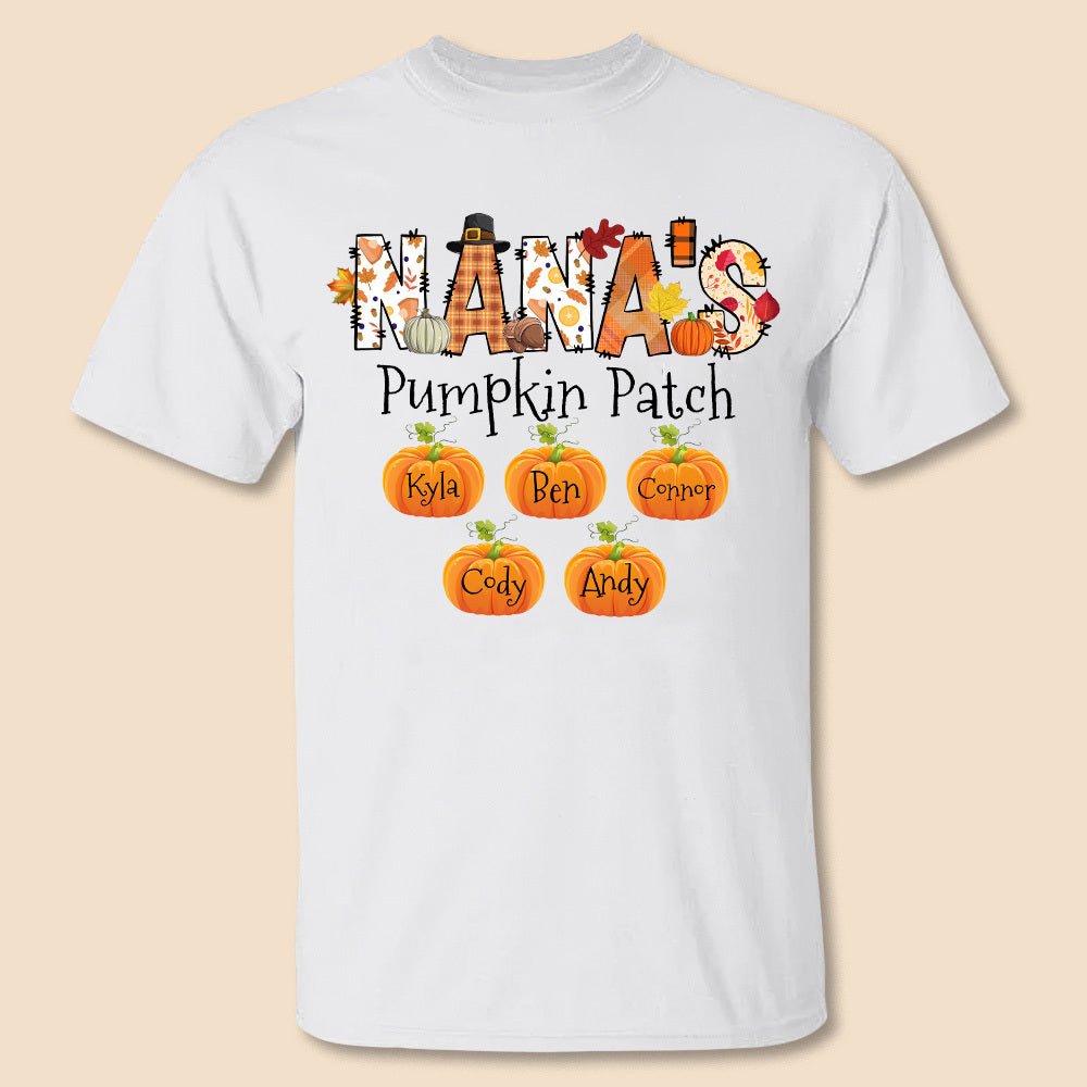 Nana's Pumpkin Patch - Personalized T-Shirt/ Hoodie - Best Gift For Family - Giftago