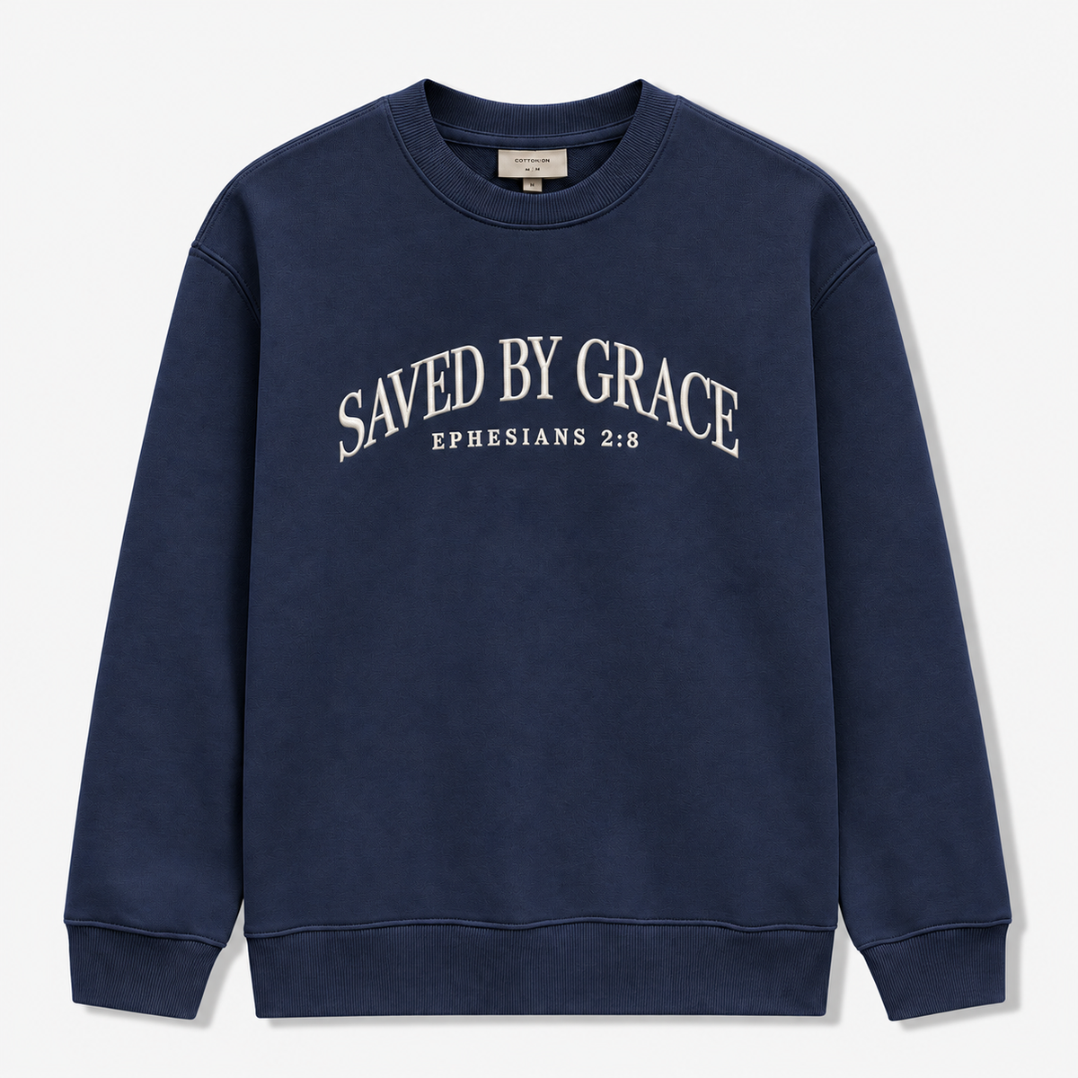Saved by Grace Embroidered Sweatshirt – Ephesians 2:8