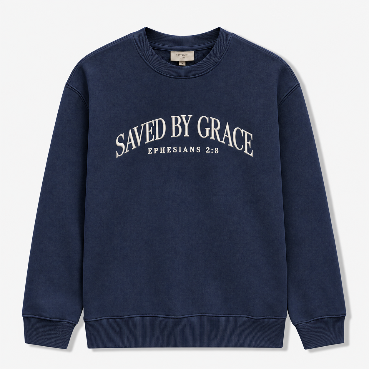 Saved by Grace Embroidered Sweatshirt – Ephesians 2:8