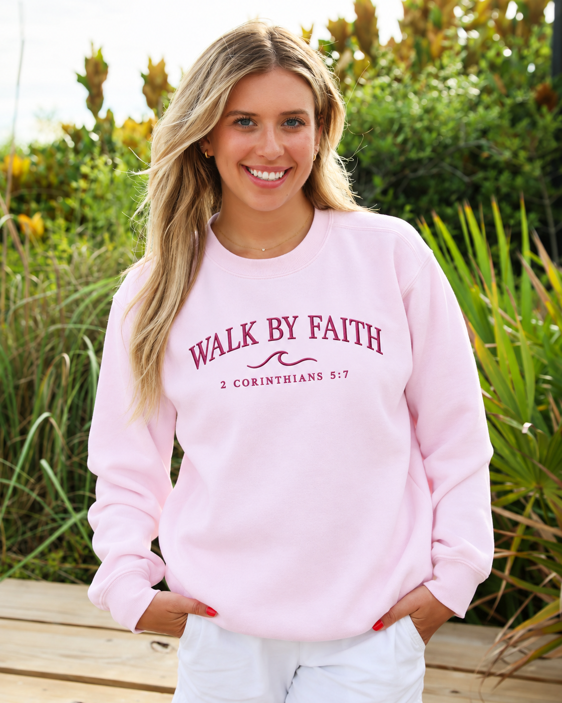 Walk by Faith Embroidered Sweatshirt – 2 Corinthians 5:7