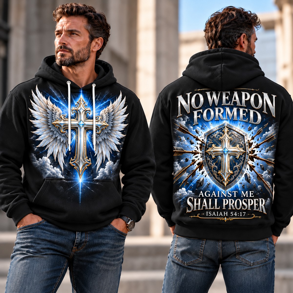Black Divine Shield No Weapon Formed Hoodie
