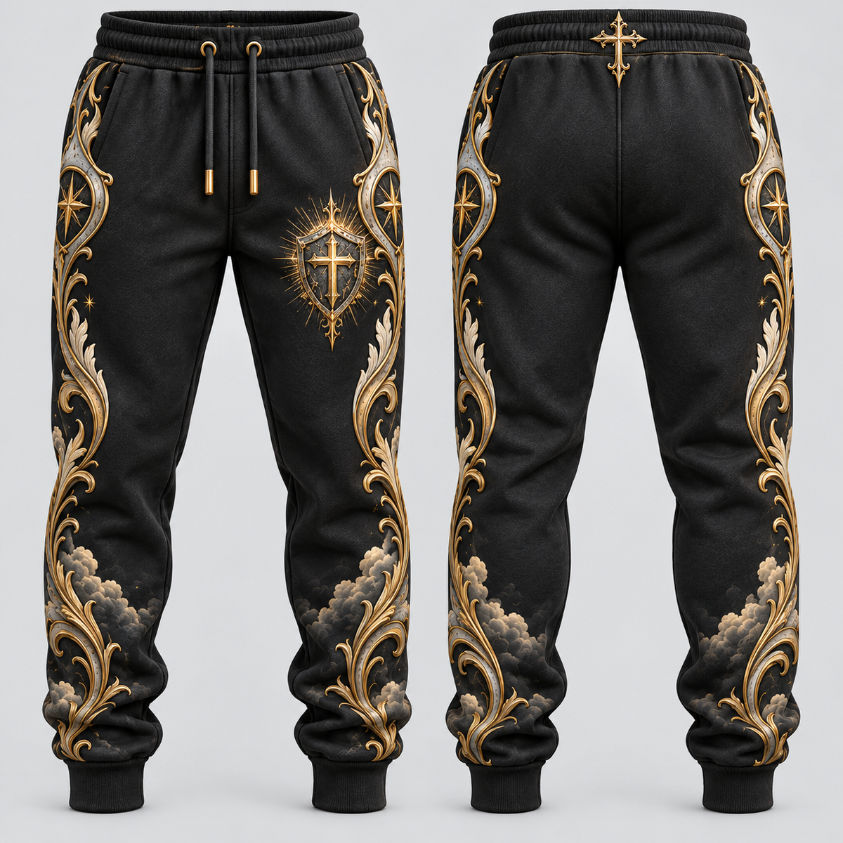 No Weapon Formed – Christian Sweatpants - Black & Gold