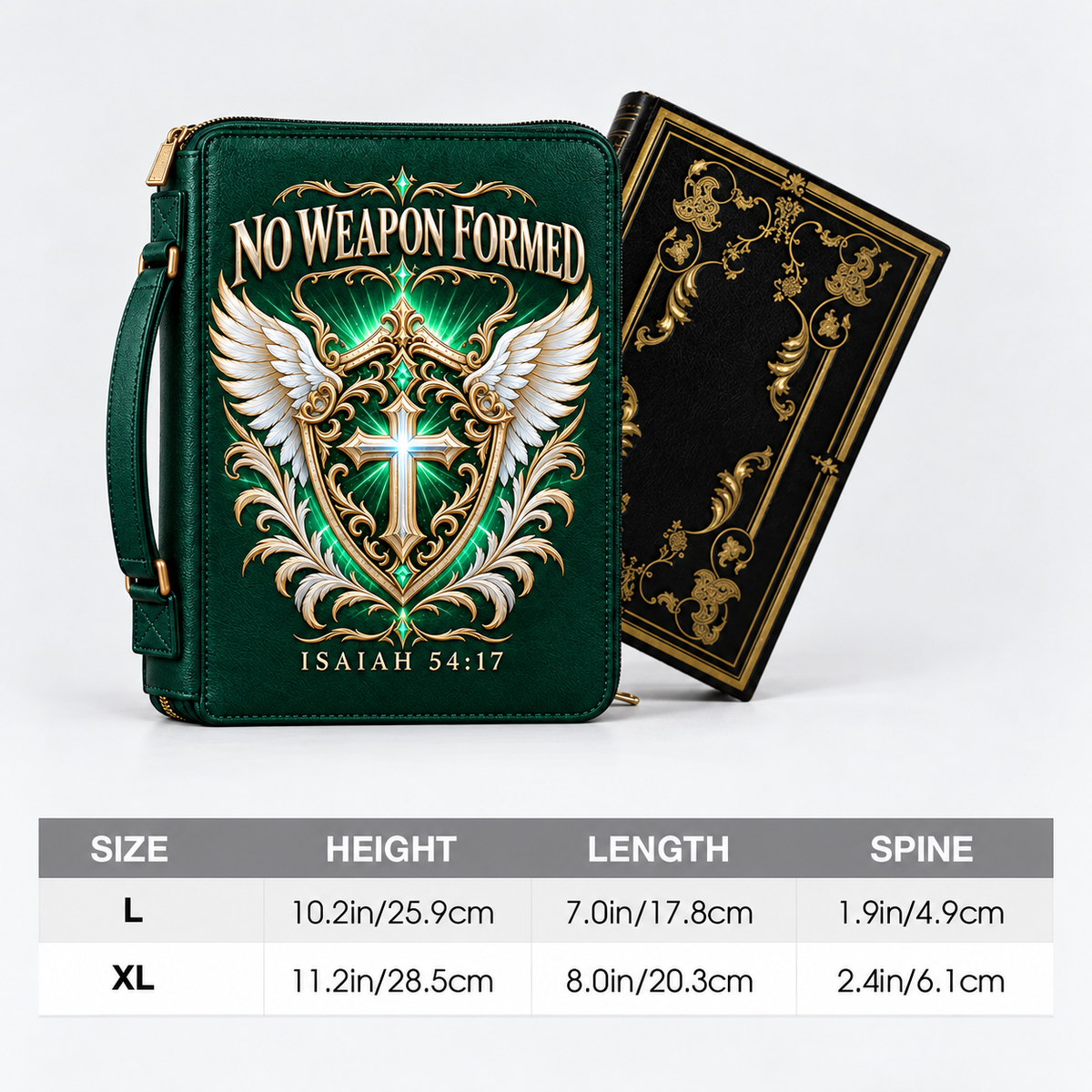 No Weapon Formed – Guardian Shield Emerald Green Bible Cover
