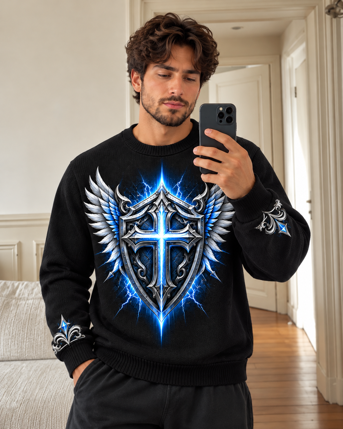 No Weapon Formed – Unbroken Shield Black Christian Sweater