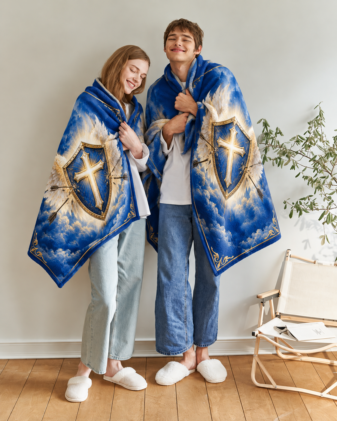 No Weapon Formed – Heavenly Shield Royal Blue Christian Blanket