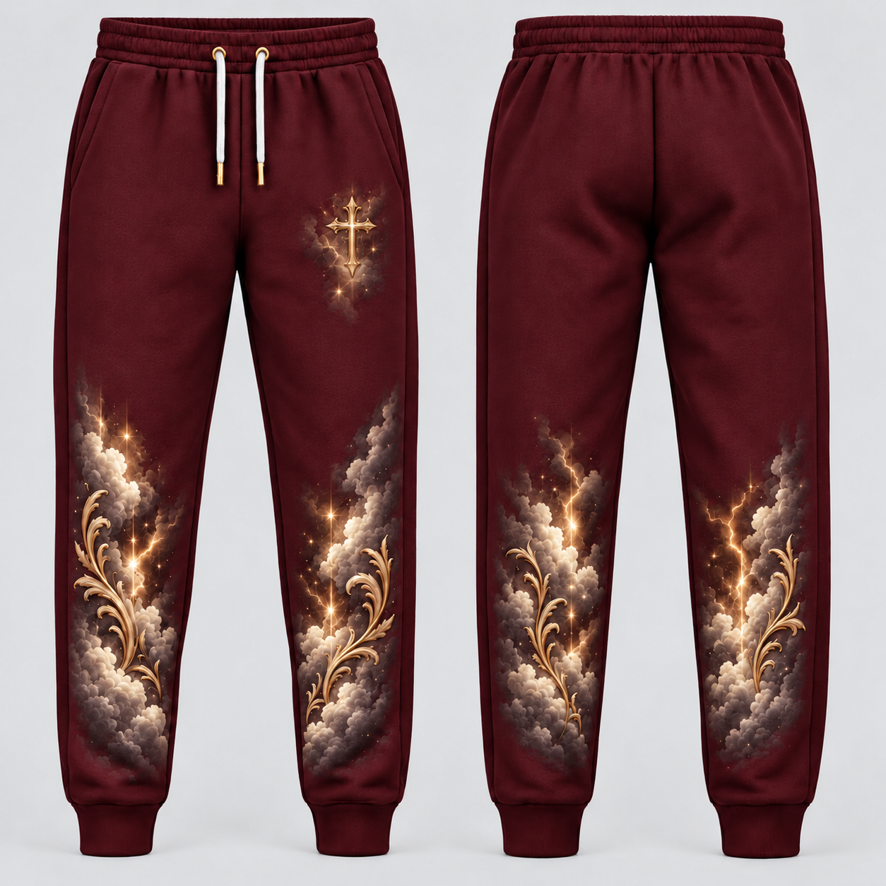 No Weapon Formed – Christian Sweatpants - Burgundy & Gold