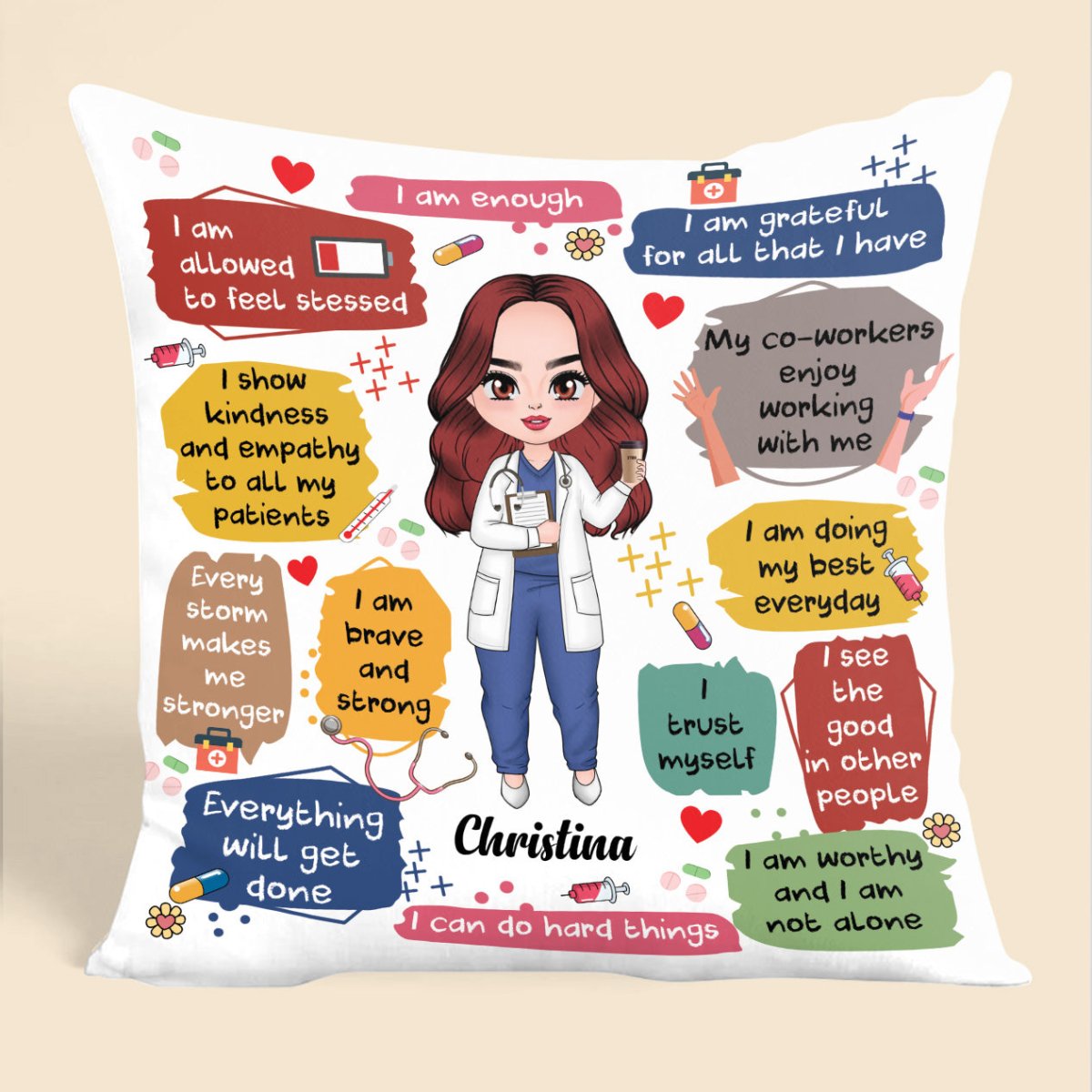 Nurse Daily Affirmations - Personalized Pillow - Best Gift For Nurse, Doctor - Giftago