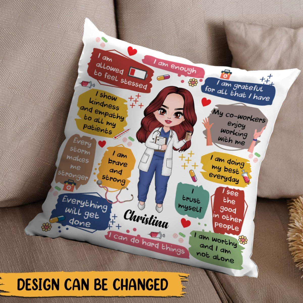 Nurse Daily Affirmations - Personalized Pillow - Best Gift For Nurse, Doctor - Giftago