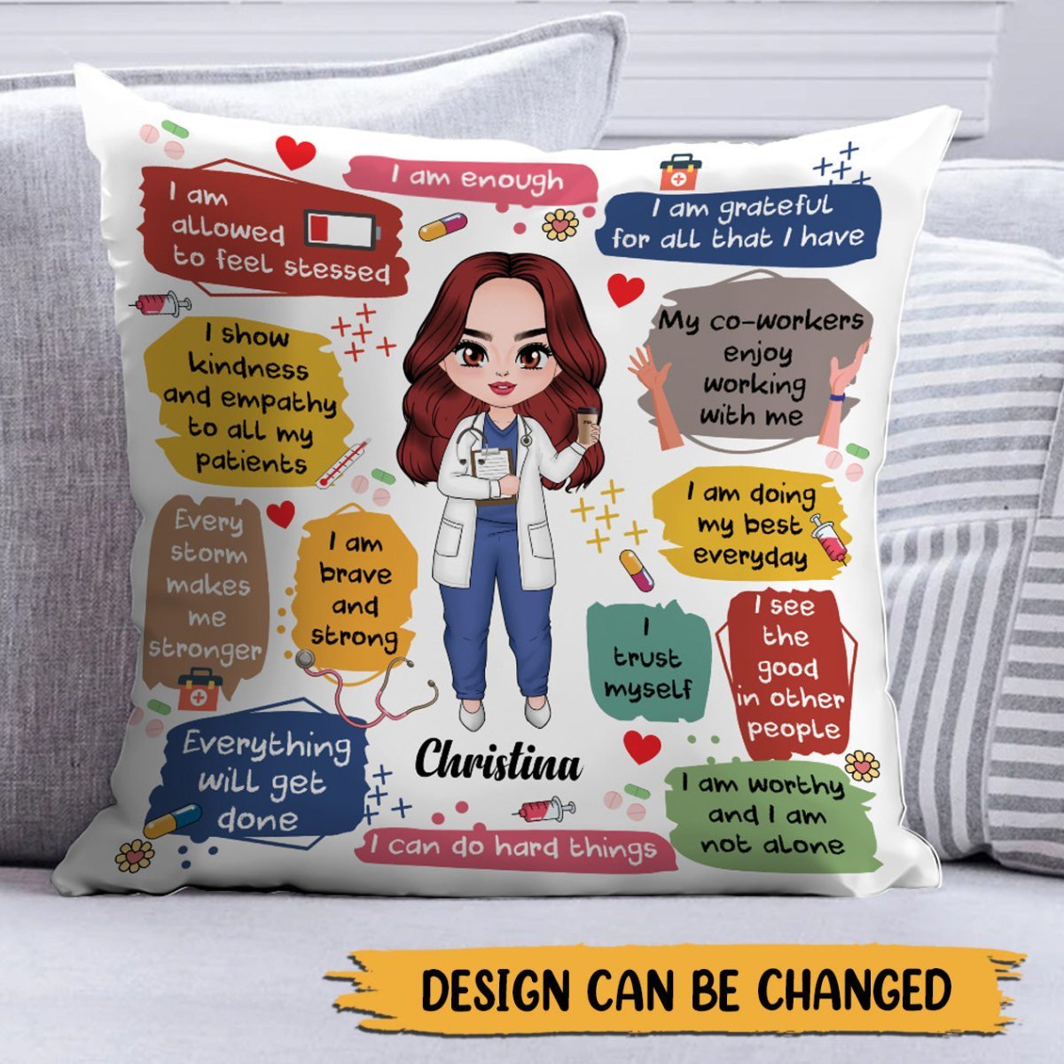 Nurse Daily Affirmations - Personalized Pillow - Best Gift For Nurse, Doctor - Giftago