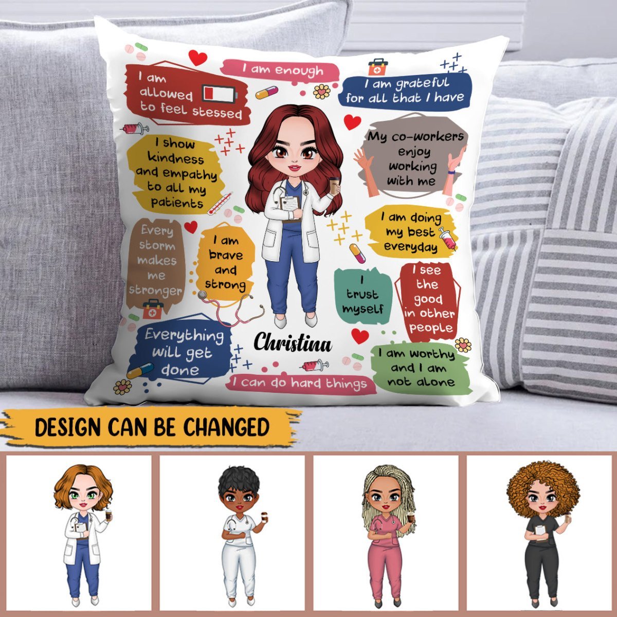 Nurse Daily Affirmations - Personalized Pillow - Best Gift For Nurse, Doctor - Giftago