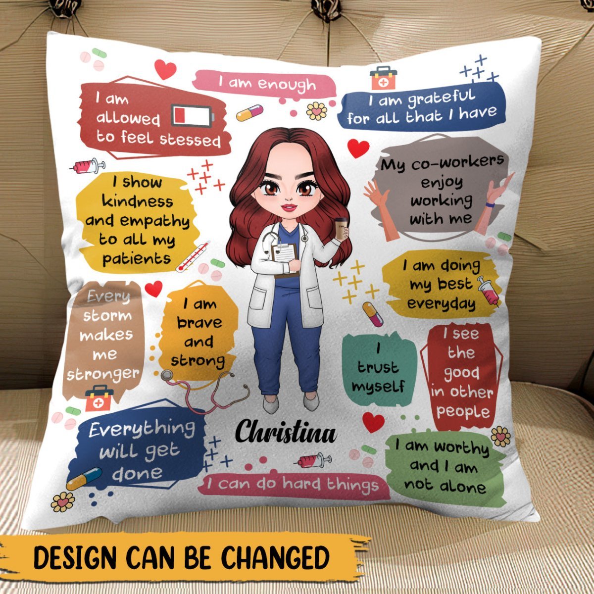 Nurse Daily Affirmations - Personalized Pillow - Best Gift For Nurse, Doctor - Giftago