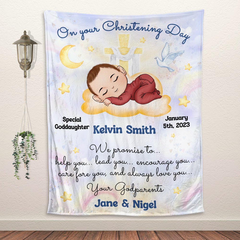 On Your Christening Day Blanket - Personalized Blanket - Giftago