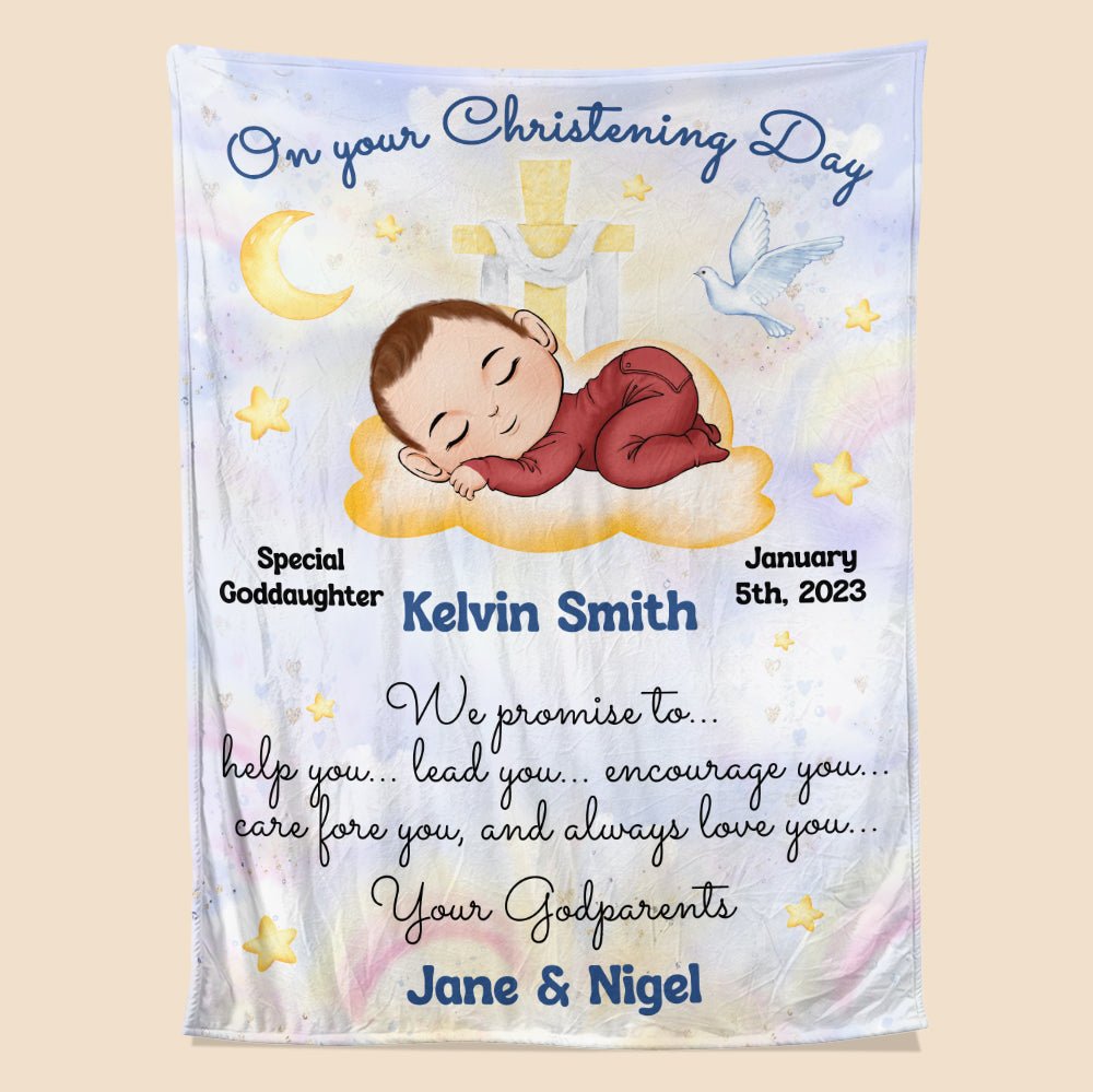 On Your Christening Day Blanket - Personalized Blanket - Giftago