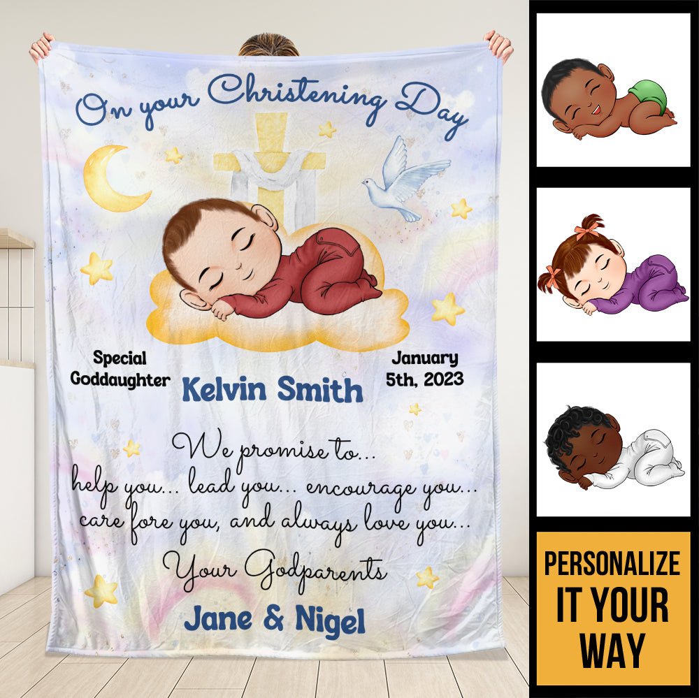 On Your Christening Day Blanket - Personalized Blanket - Giftago