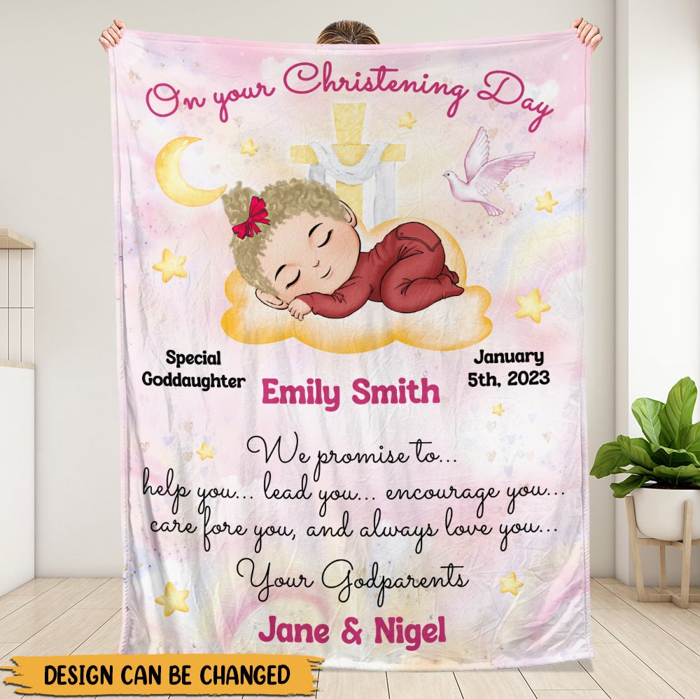 On Your Christening Day Blanket - Personalized Blanket - Giftago