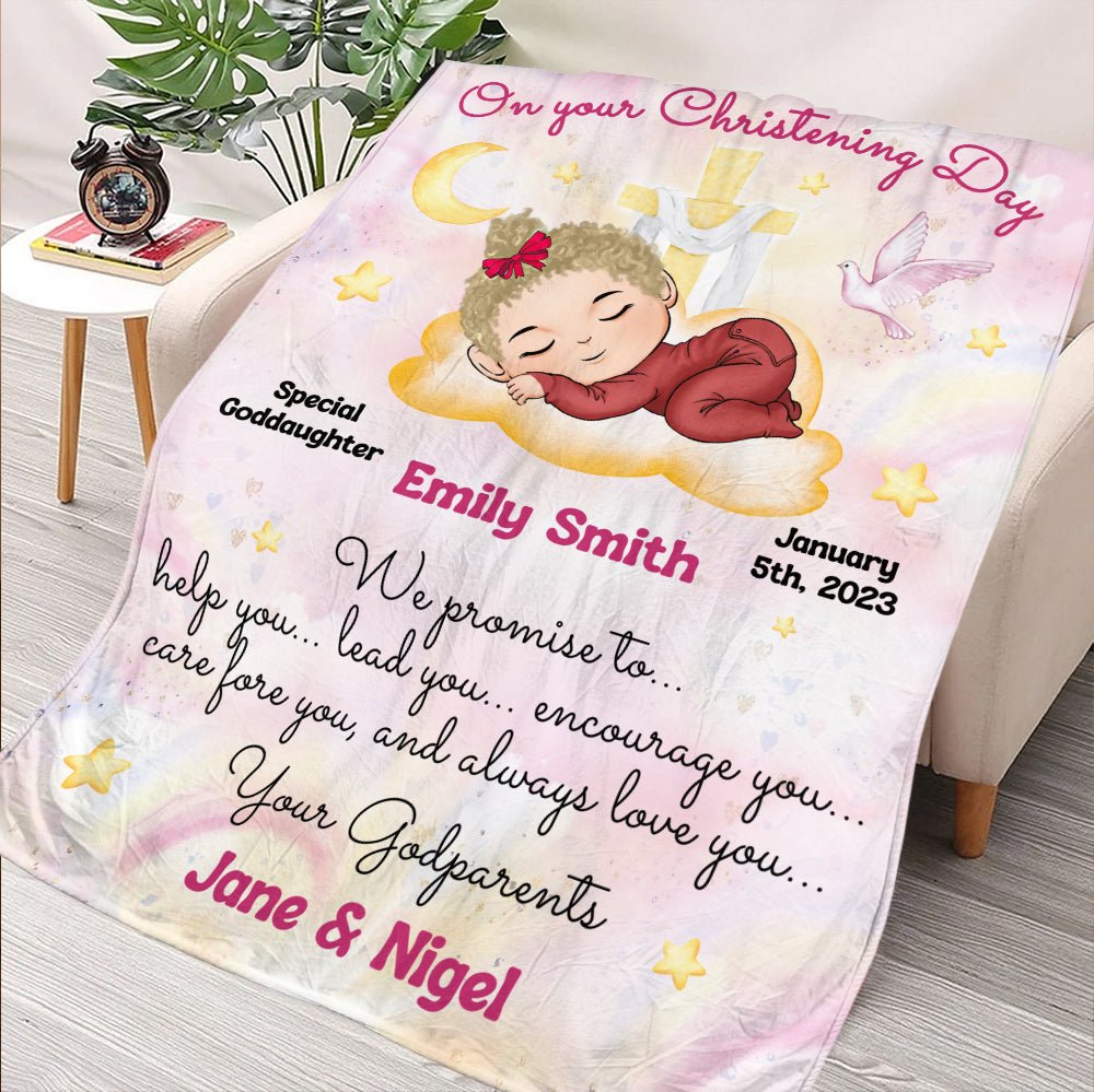 On Your Christening Day Blanket - Personalized Blanket - Giftago