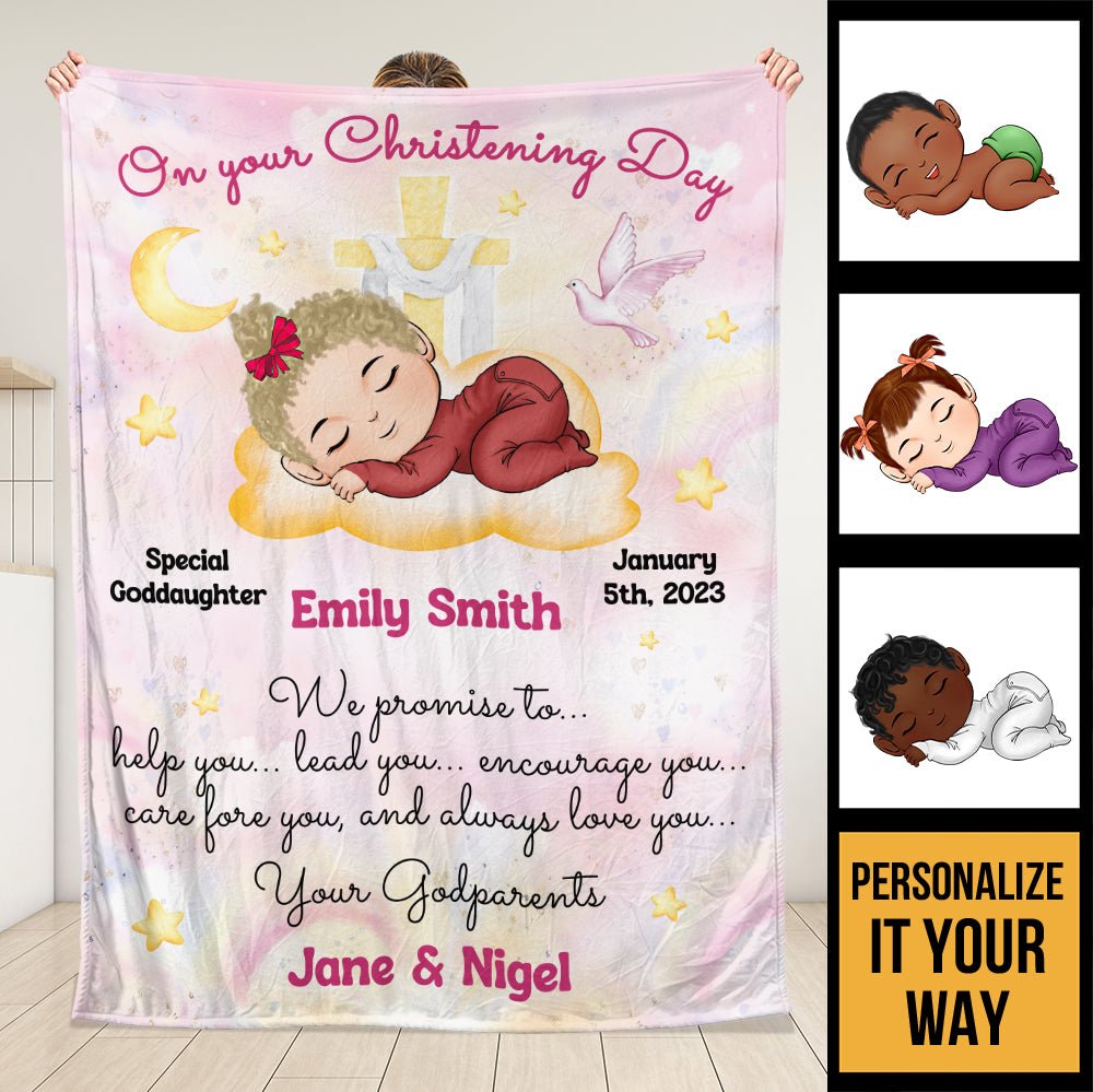 On Your Christening Day Blanket - Personalized Blanket - Giftago