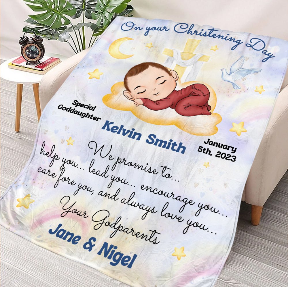 On Your Christening Day Blanket - Personalized Blanket - Giftago