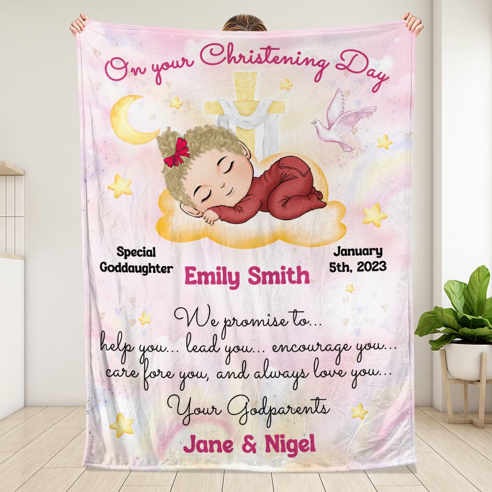 On Your Christening Day Blanket - Personalized Blanket - Giftago