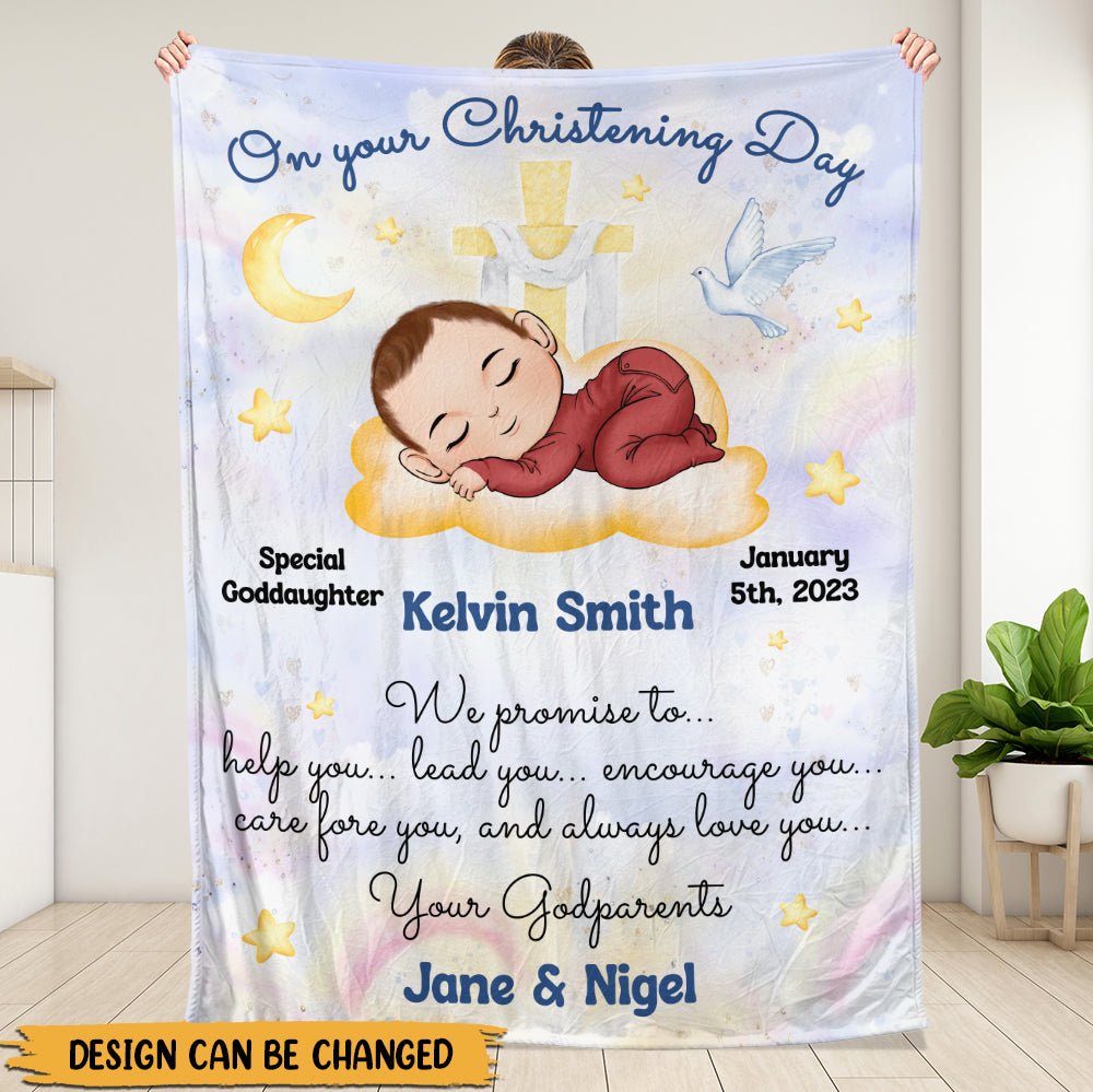 On Your Christening Day Blanket - Personalized Blanket - Giftago
