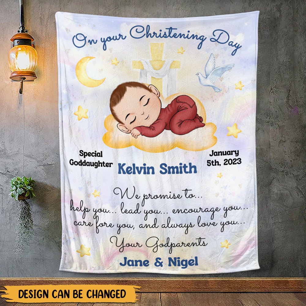 On Your Christening Day Blanket - Personalized Blanket - Giftago