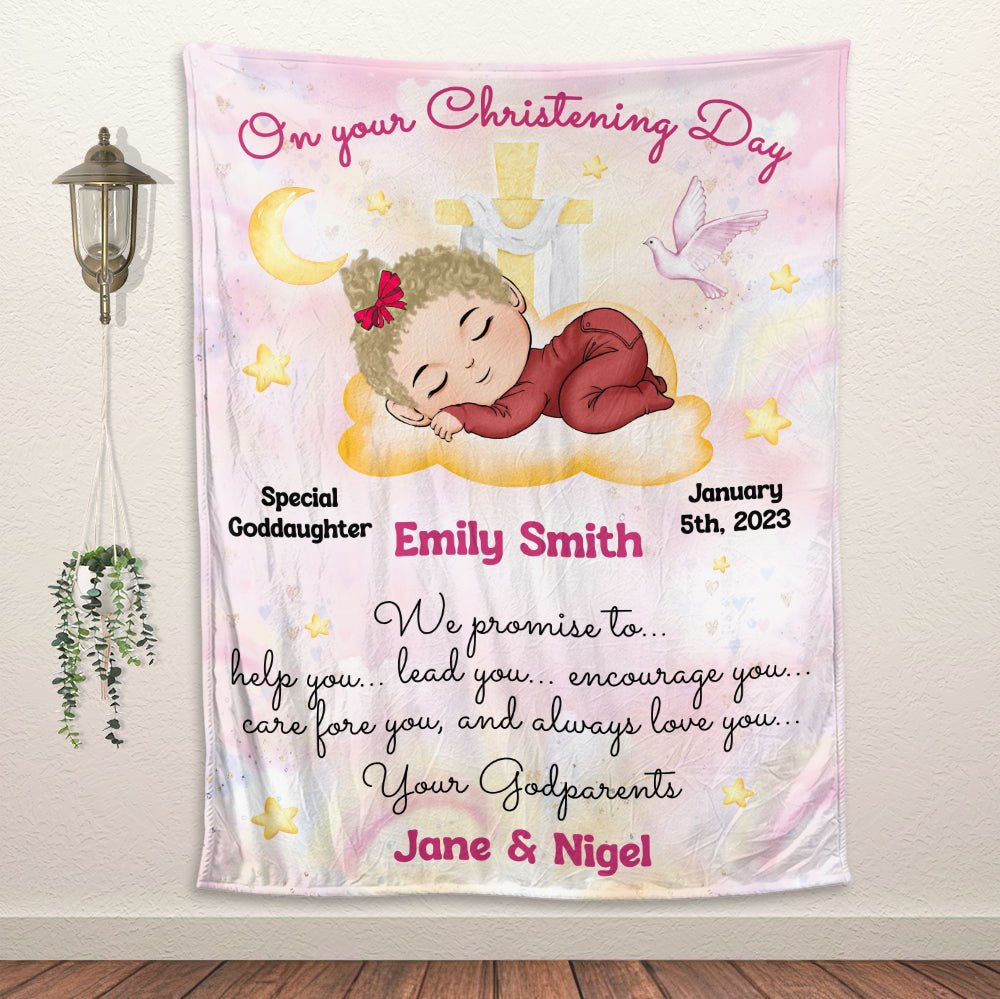 On Your Christening Day Blanket - Personalized Blanket - Giftago